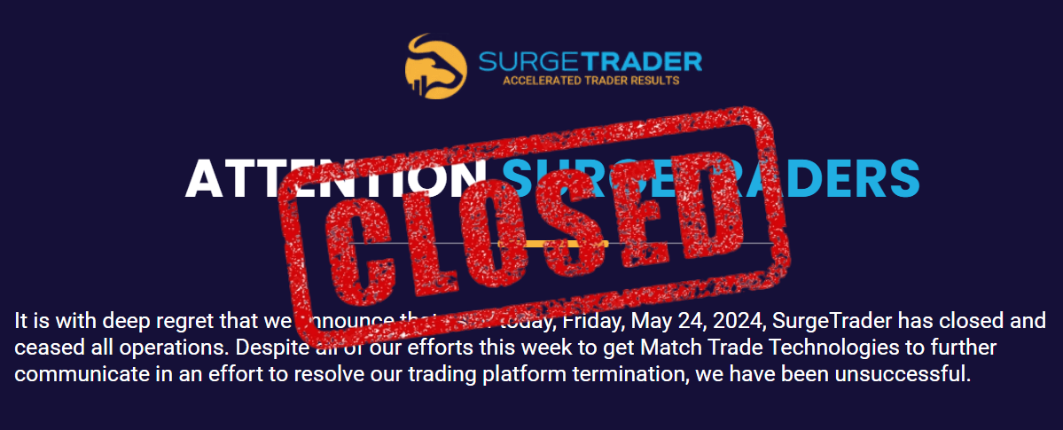 SurgeTrader Shut Down